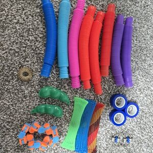 50 +/- Piece Lot Colorful Sensory Tube and Fidget Toy Set
